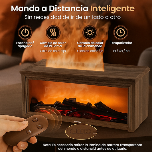 Difusor de Aroma con Efecto Chimenea LED